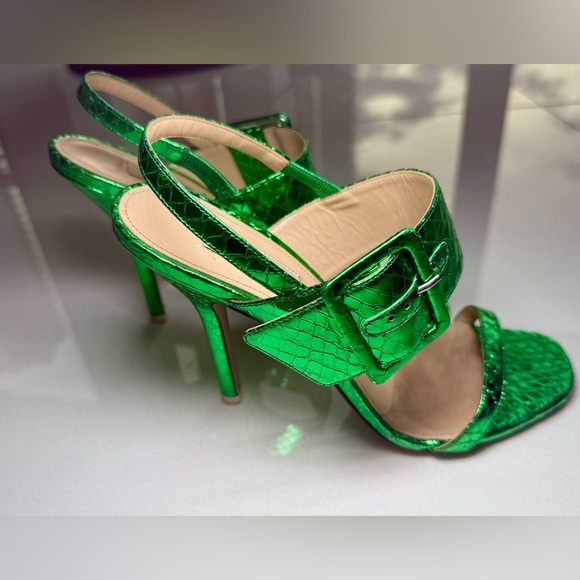 The ATTICO- Mariah Python Slingback Buckle Pump- GREEN- size 38 - Picture 5 of 8